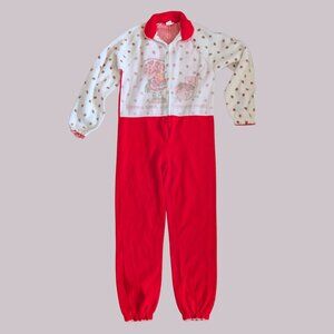 Vintage Strawberry Shortcake Fleece Footless One Piece Jammies Size 14